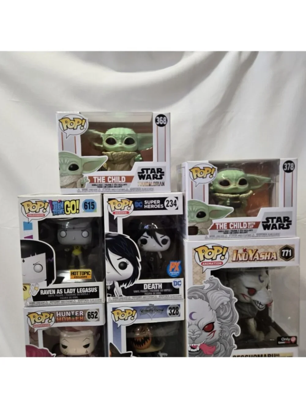 Lot Of 11 Funk Pops Anime Staw Wars Kingdom Hearts DC Yu-Gi-Oh Inuyasha Hunter